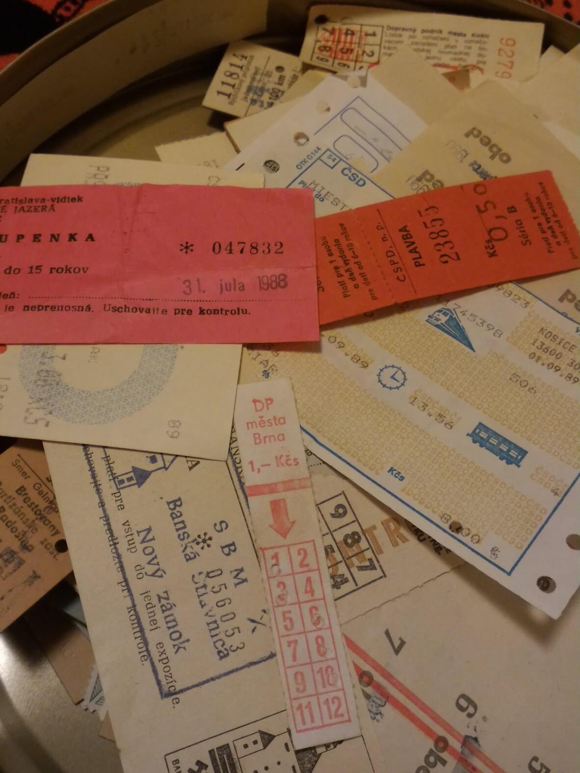 Assorted old tickets from Czechoslovakia (retro)